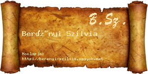 Berényi Szilvia névjegykártya