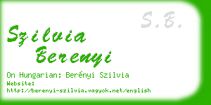szilvia berenyi business card